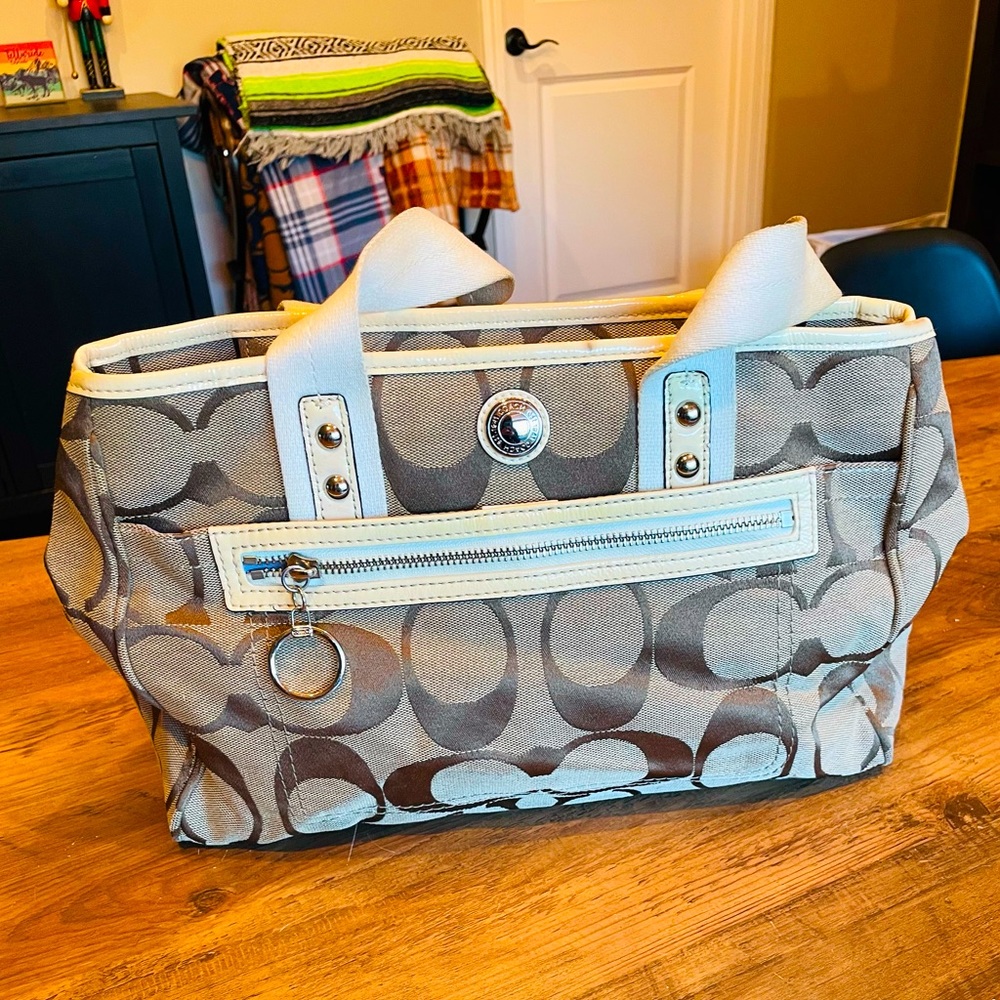 Tan coach purse